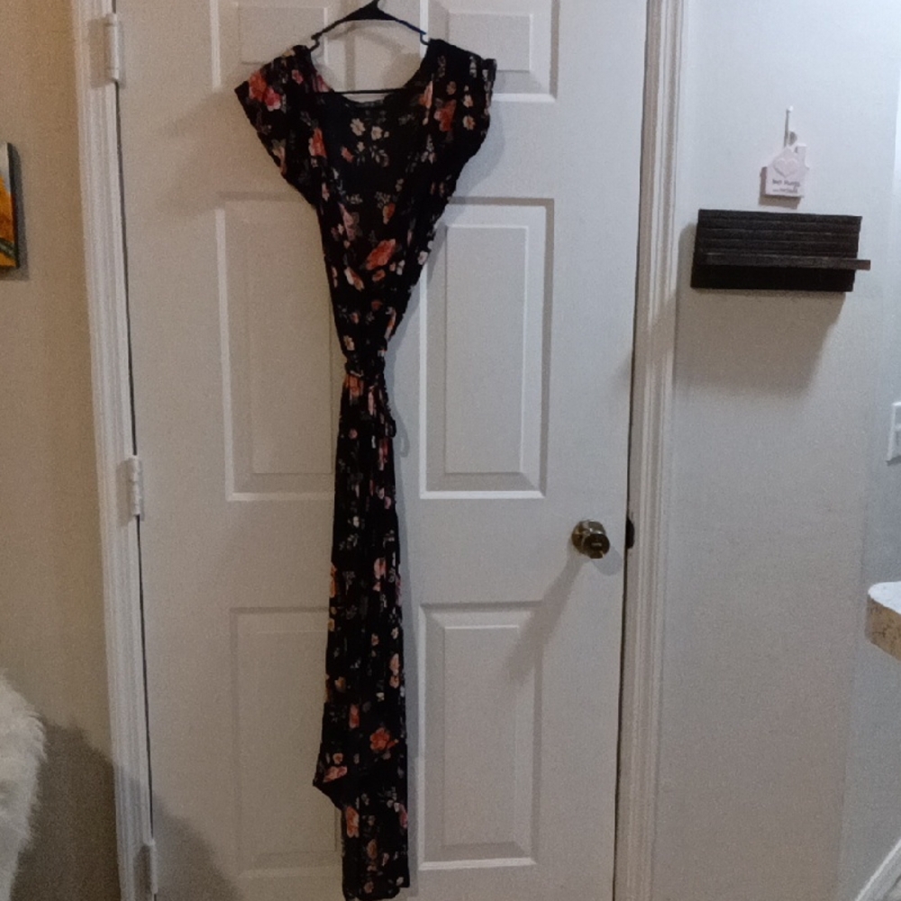 Cotton On Black Maxi Dress with Floral Design